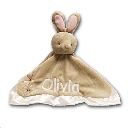 Personalized Bunny Rabbit Lil Snugglers Baby Snuggle Blanket - 13 Inches