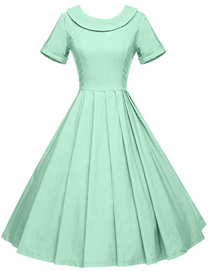 GownTown Women's 1950s Polka Dot Vintage Dresses Audrey Hepburn Style Party Dresses