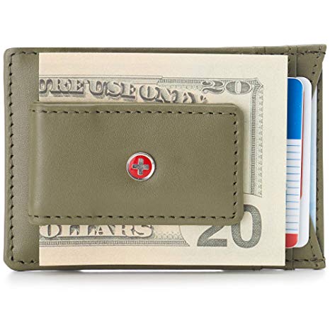 Alpine Swiss RFID Harper Money Clip Front Pocket Wallet For Men