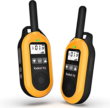 Radioddity FS-T2 Rechargeable Walkie Talkies for Adults Family Kids Long Range Two Way Radio, 22 Channels with VOX, NOAA, USB Charging, Earpiece with Mic, Mini FRS Radio 2 Pack