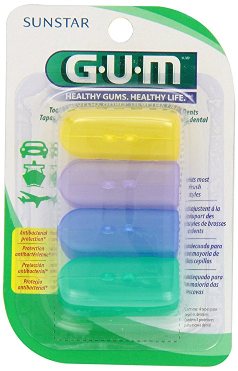 GUM Toothbrush Covers Antibacterial, 4 Count
