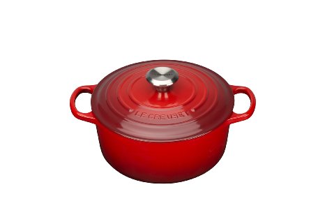 Le Creuset Signature Cast Iron Round Casserole, 24 cm - Cerise