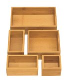 Seville Classics Bamboo Drawer Organizer Boxes