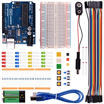 kuman Complete Starter Kit for Arduino with UNO R3 AVR MCU Beginner Learner Up 20 Components ( with tutorials) K22
