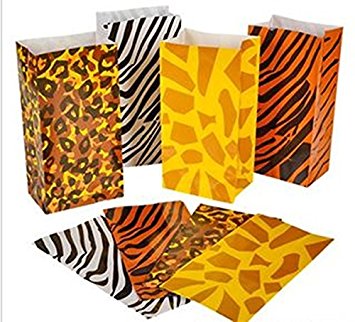 Wild zoo safari Animal print gift and goody bags - 36 pc by happy deals