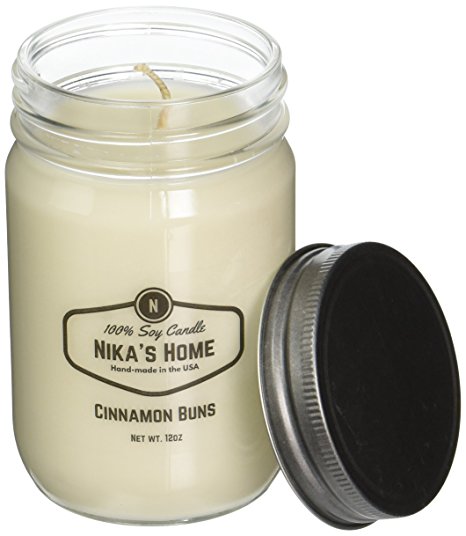 Nika's Home Cinnamon Buns Soy Candle - 12oz Mason Jar