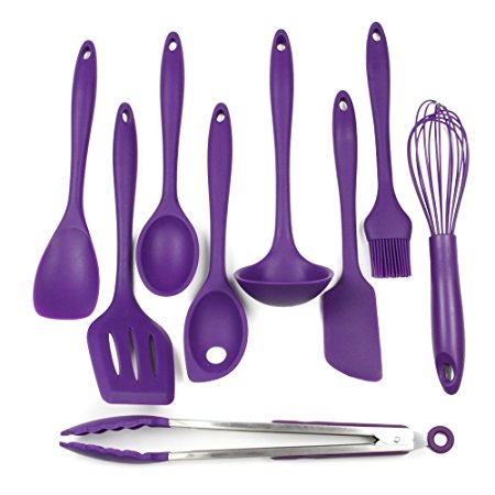 Chef Craft 9 Piece Silicone Set, Purple