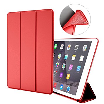 iPad Air Case,GOOJODOQ iPad Air Smart Case Cover With Magnetic Auto Sleep/Wake Function PU Leather Shockproof Silicon Soft TPU Folio Case For Apple iPad Air 1 in Red