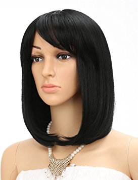 Golden Rule Bob Wig Cosplay Straight Wig for Women (Black Color)