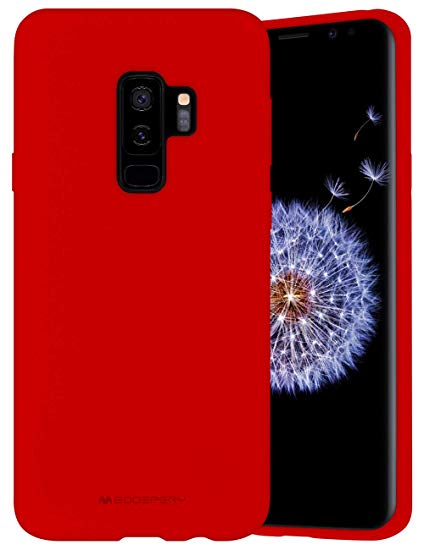 Goospery Liquid Silicone Case for Samsung Galaxy S9 Plus (2018) Jelly Rubber Bumper Case with Soft Microfiber Lining (Red) S9P-SLC-RED