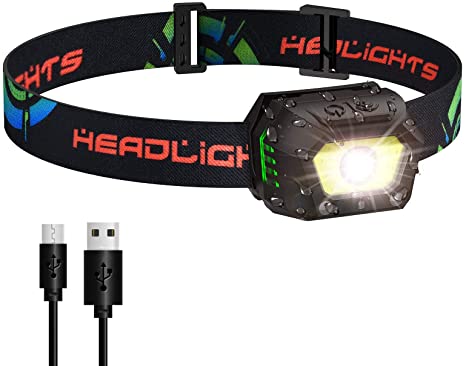 LED Headlamp Flashlight 1000 Lumen Super Bright Motion Sensor Head Lamp IPX5 Waterproof Rechargable Head Lights 5 Modes Headlight Forehead Light for Camping Running Hunting