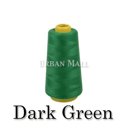 6000 Yards Dark Green Sewing Thread All Purpose 100% Spun Polyester Spools Overlock Cone (Upholstery , Canvas , Drapery, Beading, Quilting)