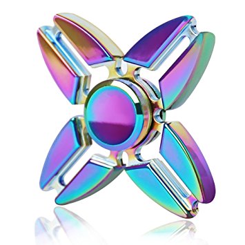 Fidget Spinner Toy, VOLADOR Quad Crabs Hand Spinner Rainbow Color Relieve ADHD EDC Anxiety Stress Helps Focus