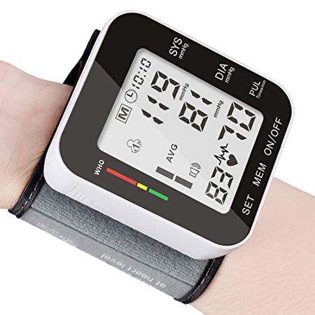 Blood Pressure Monitor Fully Automatic Accurate Wrist Blood Pressure Monitor with Wristband Automatic Wrist Electronic Blood Pressure Monitor Perfect for Health Monitoring - Black