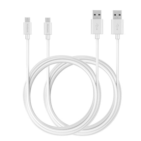 [Pack of 2pcs] MaGeek® 10ft / 3.0m Premium Extra Long Micro USB to USB Cable High Speed USB 2.0 A Male to Micro B for Samsung, HTC, Sony,Motorola,LG, Google, Nokia and More (White)