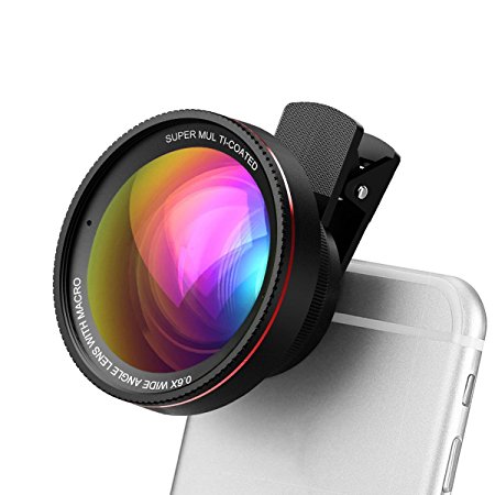 2 in 1 Phone Lens Kit, Opard HD 0.6X Wide Angle Lens and 15X Macro Lens Clip on Phone Camera for iPhone, Samsung, iPad and More