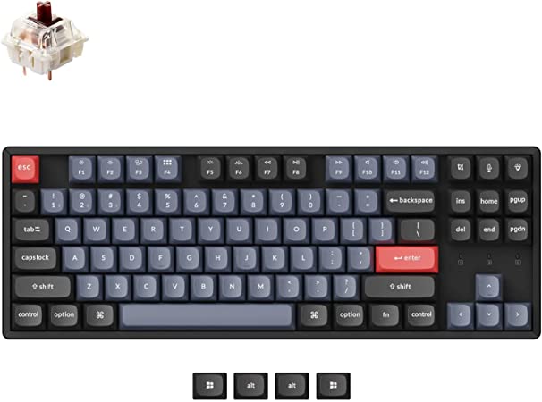 Keychron K8 Pro QMK/VIA Wireless Mechanical Keyboard, Hot-Swappable Aluminum Frame TKL Custom Programmable Keyboard with RGB Backlit, Gateron G Pro Brown Switch for Max Windows Linux