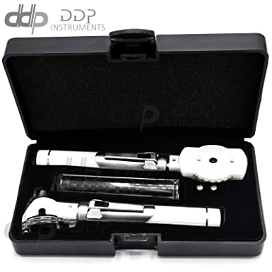 DDP Premium Fiber Optic Otoscope Ophthalmo Examination Led Diagnos ENT White Color