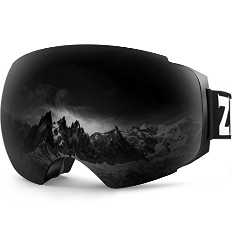 ZIONOR Lagopus X4 Ski Snowboard Goggles Anti-fog Magnet Lens-swapping Tech 100% UV400 Protection Smooth Air-flow Panoramic View Adjustable Strap for Skiing Snowboarding Unisex