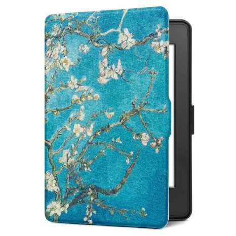 Ayotu Colorful Shell for Kindle Paperwhite E-reader Auto Wake and Sleep Smart Protective Cover,For (2012/2013/2014/2015/New Amazon Kindle Paperwhite 300 PPI), Painting Series K5-09 The Apricot Flower