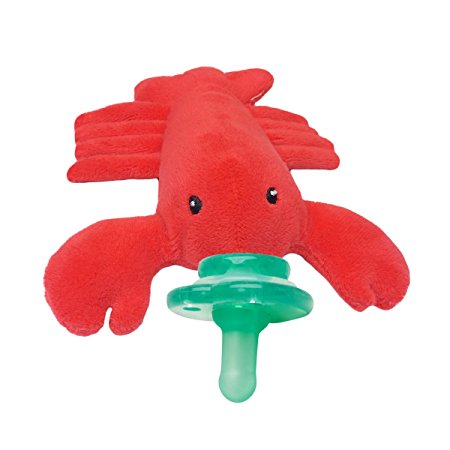 Nookums Paci-Plushies Lobster Buddies- Pacifier Holder (Plush Toy Includes Detachable Pacifier, Use with Multiple Brand Name Pacifiers)