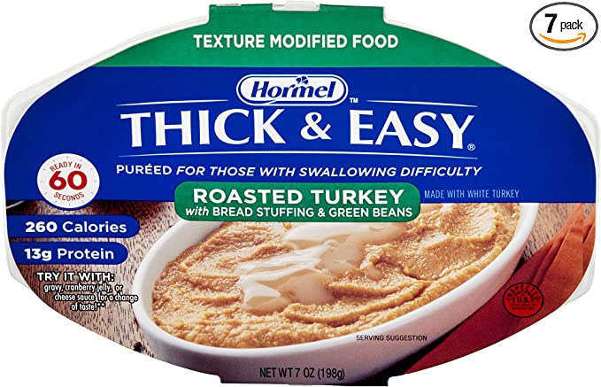 Thick & Easy Roasted Turkey Puree with Bread Stuffing & Green Beans, 7 Pack