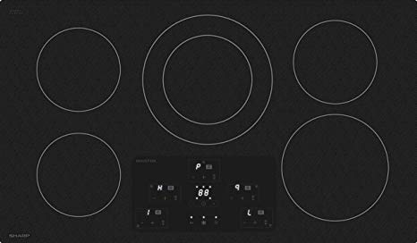 Sharp SDH3652DB 36 Inch Electric Induction Cooktop with 5 Elements, in Black