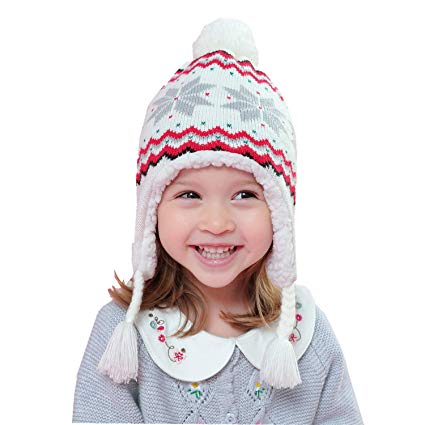 Home Prefer Kids Baby Toddler Girls Winter Hat Warm Knit Beanie Earflap Hat