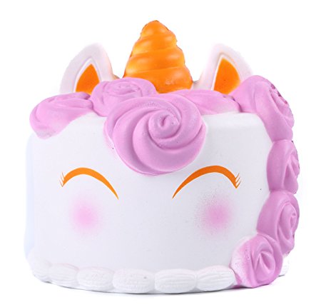AOLIGE Squishies Slow Rising Jumbo Kawaii Cute White Unicorn Mousse Cake Creamy Scent for Kids Party Toys Stress Reliever Toy