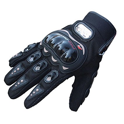 Doinshop New Fashion 1pair Rock Black Short Sports Leather Motorcycle Motorbike Summer Gloves