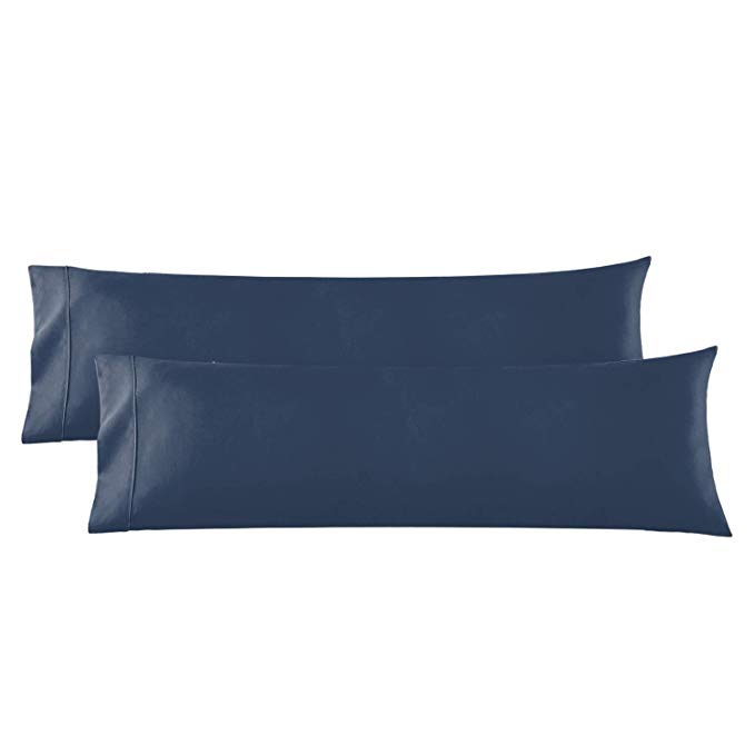 Nestl Bedding Body Pillow Case Set of 2 - Double Brushed Microfiber Hypoallergenic Pillow Covers - 1800 Series Premium Bed Pillow Cases, 20"x54" - Navy