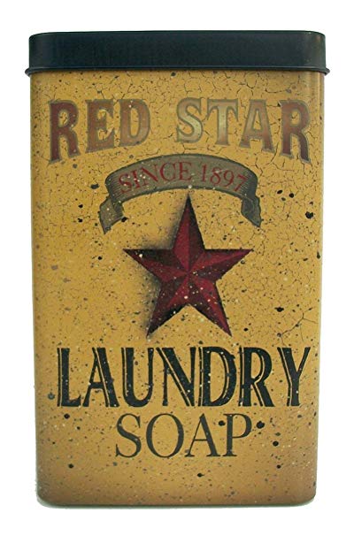 Ohio Wholesale Tin - Red Star Laundry Soap - Primitve Country Rustic Vintage Look Advertising