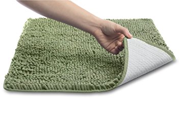 The Original GORILLA GRIP Non-Slip Bath Rug, 30 x 20 inches, Soft, Machine Washable (Green, 30" x 20")