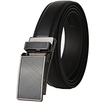 Dante Men's Leather Ratchet Dress Belt with Automatic Buckle