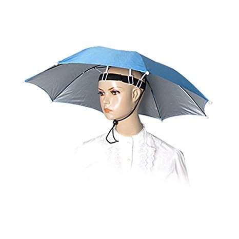 28" Diameter Polyester Fishing Umbrella Hat Skyblue NEW