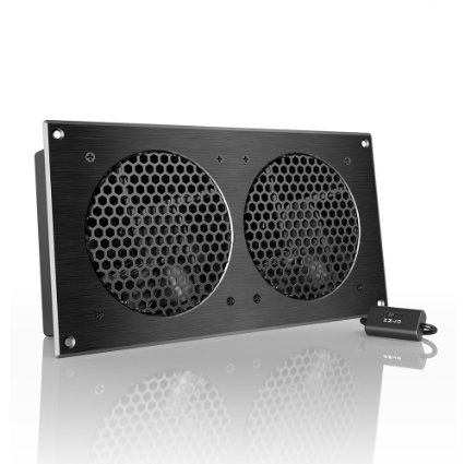 AC Infinity AIRPLATE S7, Quiet Cooling Fan System 12" with Speed Control, for Home Theater AV Cabinets