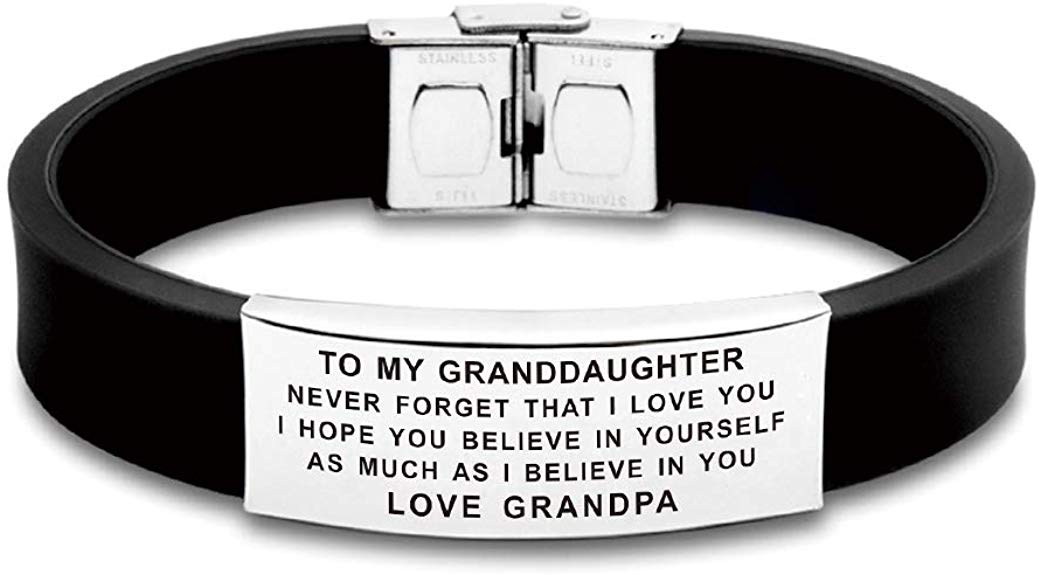 FALOGIJE Inspirational Letters to Our/My Granddaughter I Hope You Believe Bracelet Gifts from Grandparents