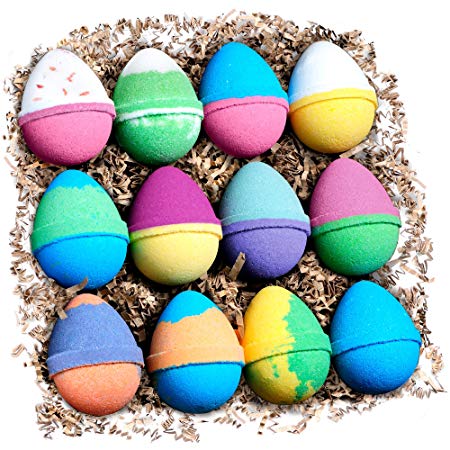 Body Candy Bath Bombs Gift Set Variety 12 Pack USA Handmade Natural Fizzy Bomb Cute Egg Shape