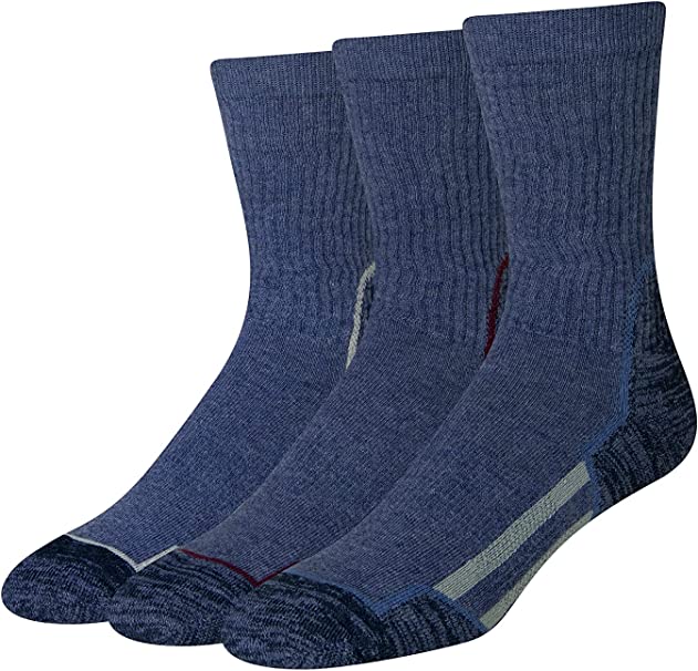 Amazon Essentials Men's Cushioned Hiking Crew Socks, Pack of 3