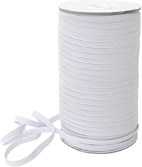 Elastic Band String 1/4 Inch 144 Yards (132 Meters) - Sewing Elastic Cord Rope String for DIY Masks - High Elasticity Knit Strap for Sewing and Crafting