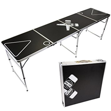 Can't Stop Party Supplies Portable Tailgating Beer Pong Table Easily Foldable w/ Adjustable Height Options - Choose Your Design