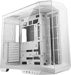 MSI MAG PANO 100L PZ White - Premium Mid-Tower Gaming PC Case - Tempered Glass Side Panel - Liquid Cooling Support up to 360mm Radiator - White Color Case