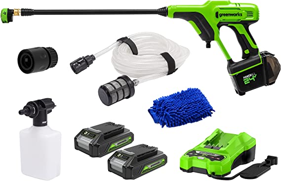 Greenworks 24v Cordless Power Cleaner with (2) 2 Ah Batteries, Charger, & Wash Glove