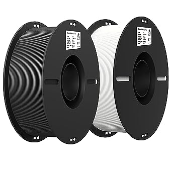 Creality PLA Filament 1.75mm PLA 3D Printer Filament, 2kg Cardboard Spool (4.4lbs), Dimensional Accuracy  /- 0.02mm, Fit Most FDM Printer (White & Black 2-Pack)