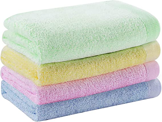 YOOFOSS Hand Towels Bamboo Face Washcloths Towel Set for Bathroom-Kitchen-Hotel-Multi-Purpose, Ultra Soft, Absorbent, 13" x 29" - 4 Pack