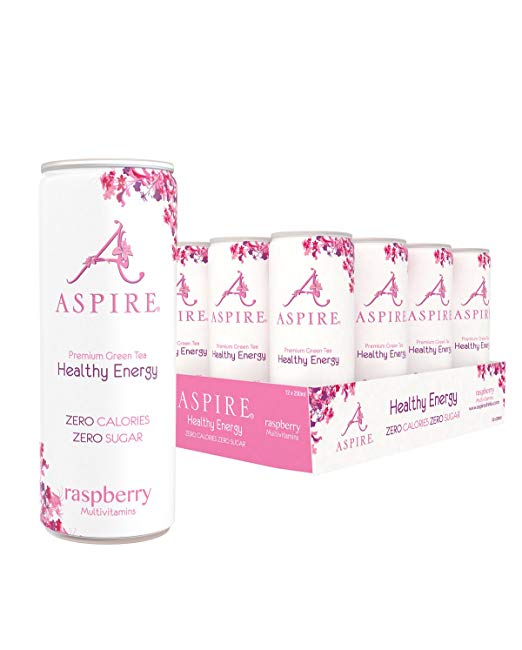 ASPIRE Raspberry Healthy Energy Drink - Zero Calories, Zero Sugar (12x250ml)