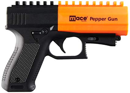 Mace Brand Self Defense Pepper Spray Gun 2.0, Accurate, 20' Powerful Mace Spray Delivery with UV Marking, Integrated LED Light Enhances Aim, Refillable Cartridge (80406)