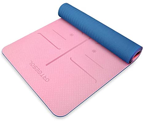 arteesol Exercise Yoga Mat, Anti-Tear Eco Friendly TPE Fitness Mat, Non-Slip 6mm Thick Large Pilates Mat with Carry Straps, Premium for Pilates, Fitness, Women and Men 183 cm x 61 cm x 6 mm