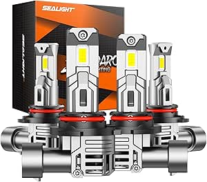 SEALIGHT S1-p 9005 9006 Fog Light Bulbs Combo, 6500K Cool White Fog Lights, Pack of 4