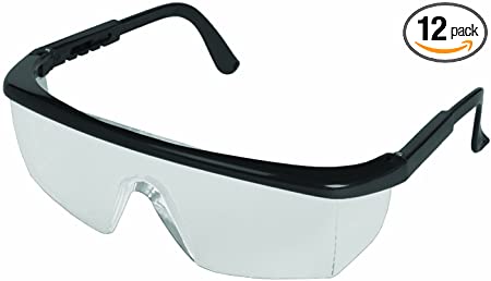 ERB 15237 Sting-Rays Safety Glasses, Black Frame with Clear Anti-Fog Lens